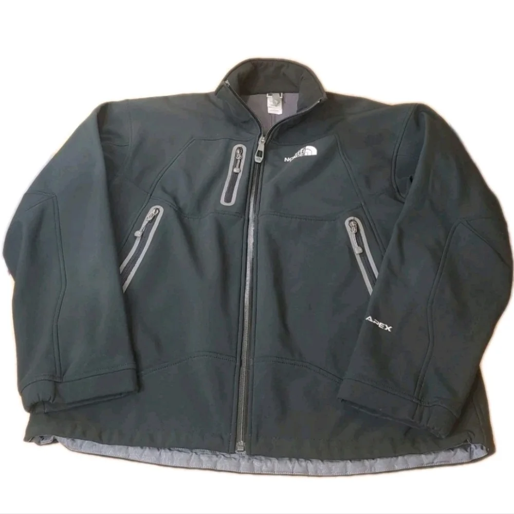 The North Face Apex Bionic Jacket Large Black Scuba Zip Fleece Lined Ski Winter
